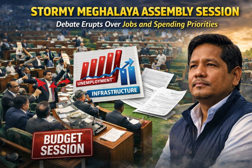 Stormy Scenes in Meghalaya Assembly as Budget Debate Sparks Uproar Over Jobs and Spending.